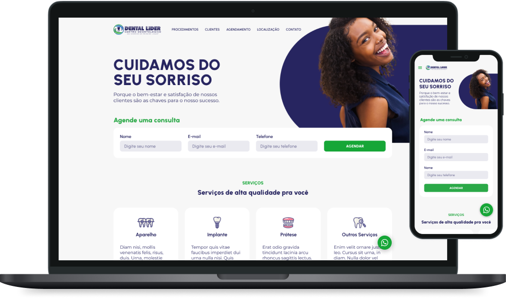 Print da tela do projeto Dental Líder