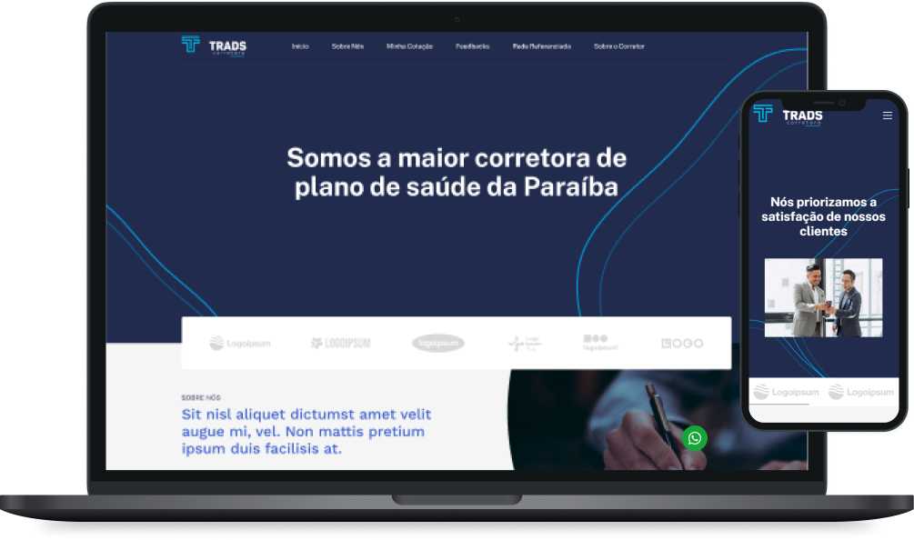 Print da tela do projeto Trads Corretora