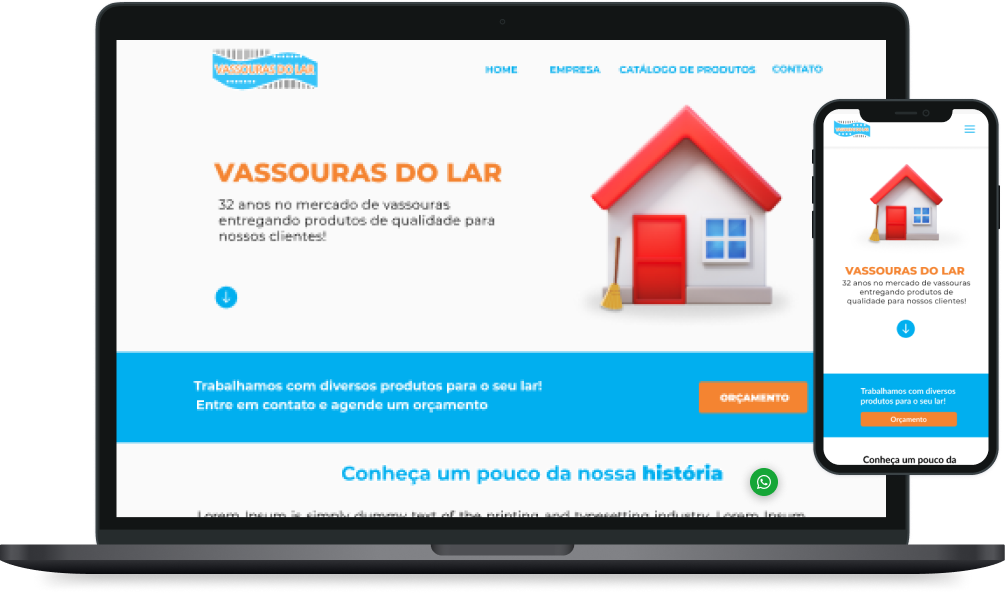 Print da tela do projeto Vassouras do Lar